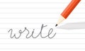 Pencil write on line paper Royalty Free Stock Photo
