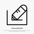 Pencil, Write, Text, School Line Icon Vector Royalty Free Stock Photo