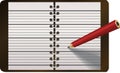 Pencil writing in diary vector Royalty Free Stock Photo