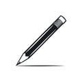 Pencil Writing Line Illustration, Minimalist Drawing, Graphite Tool for Drafts and Notetaking, Creative Supplies Royalty Free Stock Photo