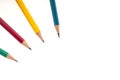 Pencil yellow, red, blue, greenisolated white background