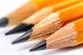 Pencils arranged neatly on a white background, suitable for office or school concepts Royalty Free Stock Photo