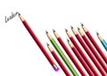 Pencils background and leadership concept in business ,Vector illustration Royalty Free Stock Photo
