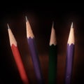 Pencils on black background, Royalty Free Stock Photo
