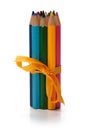 Pencils bound together with ribbon