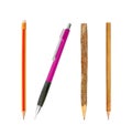 The Pencils collection on white background