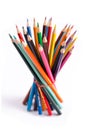 Pencils colorful set, wooden colored pencils isolated on white background Royalty Free Stock Photo