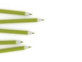 Pencils concept rendered green on white