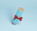 Pencils decorated with red gift ribbon