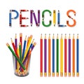 Pencils, Desk Organizer, Decorative Title