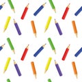 Pencils of different color - a seamless pattern.