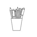 pencils holder office device icon