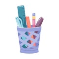 Pencils holder vector illustration.