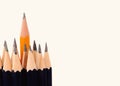 Black pencils isolated on the white background