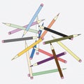 Pencils with many beautiful colours. Illustration