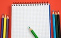 Pencils and notebook Royalty Free Stock Photo