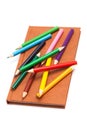 Pencils and notebook Royalty Free Stock Photo