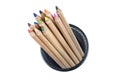 Pencils in office desktop organizer