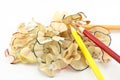 Pencils and pencils shaving Royalty Free Stock Photo