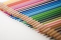 Pencils in a row focus on blue Royalty Free Stock Photo