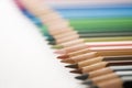 Pencils in a row focus on brown Royalty Free Stock Photo