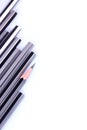 Pencils row on isolated white background Royalty Free Stock Photo