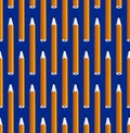 Pencils seamless vector wallpaper, different pencils endless pattern