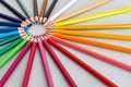 Pencils set in a circle rainbow Royalty Free Stock Photo