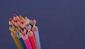 Pencils standing on gray background Royalty Free Stock Photo