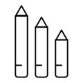 Pencils thin line icon. Draw vector illustration isolated on white. School pencils outline style design, designed for