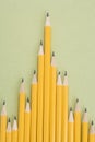 Pencils in uneven row. Royalty Free Stock Photo