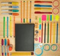 Pencils and utensils for drawing and working Royalty Free Stock Photo