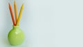 Pencils in a vase on a white background.copy place for text Royalty Free Stock Photo