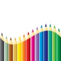 Pencils wave Royalty Free Stock Photo