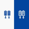 Pendant, China, Chinese, Decoration Line and Glyph Solid icon Blue banner