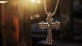 pendant cross in light