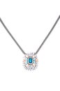 Pendant with flower and blue gem  on a white background Royalty Free Stock Photo