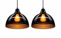 Pendant Light with Dual Lamp Design - Tejask isolated on a transparent background. Royalty Free Stock Photo