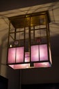 Pendant light at The Hill House, Scotland UK, designed in British Art Nouveau Modern Style by Charles Rennie Mackintosh. Royalty Free Stock Photo