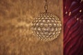 Pendant light lamp illuminated, Elegant Chandelier illuminated. round lamp in the interior Royalty Free Stock Photo