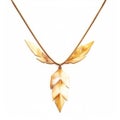 Gold Eagle Leaf Pendant Necklace - Traditional Craftsmanship