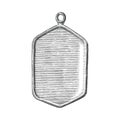 Pendant soldier hand draw vintage style black and white clip art isolated on white background