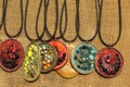 Pendants with semiprecious stones Royalty Free Stock Photo