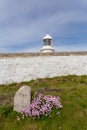 Pendeen lighthouse in cornwall england uk Royalty Free Stock Photo