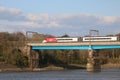 Pendolino electric train Carlisle bridge Lancaster