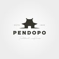 Pendopo traditional house of java logo vector vintage symbol illustration design Royalty Free Stock Photo
