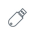 pendrive icon vector from cyber security concept. Thin line illustration of pendrive editable stroke. pendrive linear sign for use Royalty Free Stock Photo