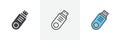 Pendrive icon vector set on white background