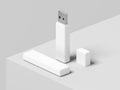 Pendrive. Isolated on white background. USB flash drive. Data storage device. Pen drive. Display stand. Mockup. Royalty Free Stock Photo