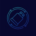 pendrive line icon, usb stick vector